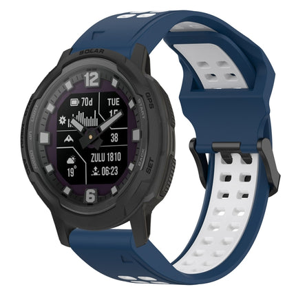 Two Color Reverse Buckle 22mm Silicone Watch Band, For Garmin Forerunner 965, For Garmin Instinct Crossover