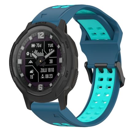 Two Color Reverse Buckle 22mm Silicone Watch Band, For Garmin Forerunner 965, For Garmin Instinct Crossover