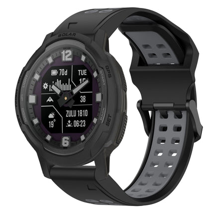 Two Color Reverse Buckle 22mm Silicone Watch Band, For Garmin Instinct Crossover Solar, For Garmin Forerunner 955