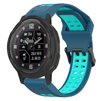 Two Color Reverse Buckle 22mm Silicone Watch Band, For Garmin Instinct Crossover Solar, For Garmin Forerunner 955