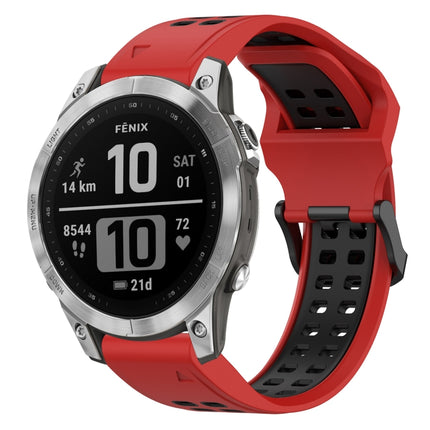 Two Color Reverse Buckle 22mm Silicone Watch Band, For Garmin EPIX Gen 2, For Garmin Fenix 7