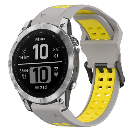 Two Color Reverse Buckle 22mm Silicone Watch Band, For Garmin EPIX Gen 2, For Garmin Fenix 7
