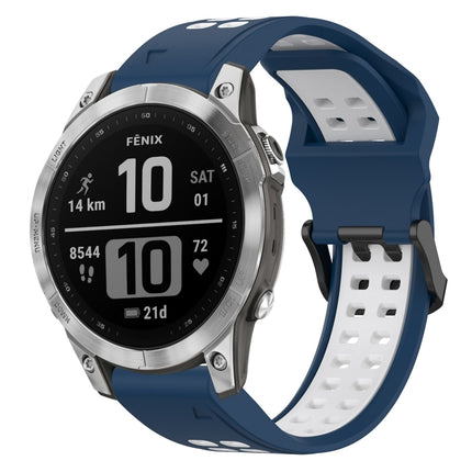 Two Color Reverse Buckle 22mm Silicone Watch Band, For Garmin EPIX Gen 2, For Garmin Fenix 7