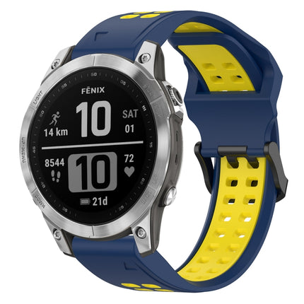 Two Color Reverse Buckle 22mm Silicone Watch Band, For Garmin EPIX Gen 2, For Garmin Fenix 7