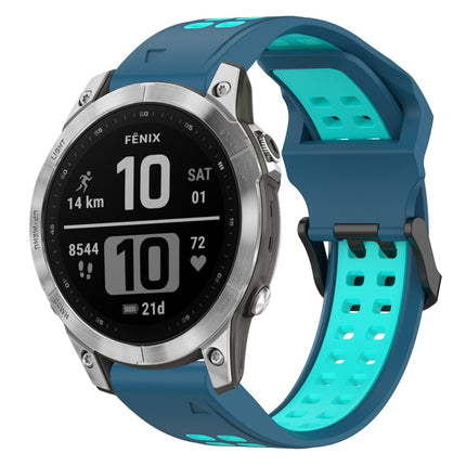 Two Color Reverse Buckle 22mm Silicone Watch Band, For Garmin EPIX Gen 2, For Garmin Fenix 7