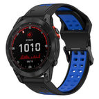 For Garmin Fenix 7 Solar / Black+Blue