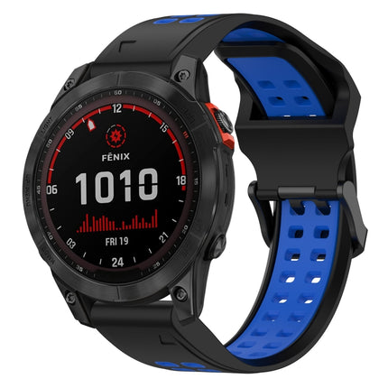 Two Color Reverse Buckle 22mm Silicone Watch Band, For Garmin Fenix 7 Pro 47mm, For Garmin Fenix 7 Solar