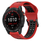 For Garmin Fenix 7 Solar / Red+Black