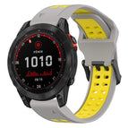For Garmin Fenix 7 Solar / Grey+Yellow