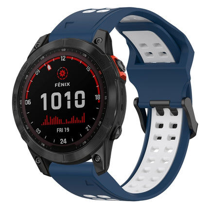 Two Color Reverse Buckle 22mm Silicone Watch Band, For Garmin Fenix 7 Pro 47mm, For Garmin Fenix 7 Solar