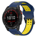 For Garmin Fenix 7 Solar / Blue+Yellow