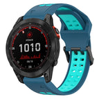 For Garmin Fenix 7 Solar / Blue+Teal