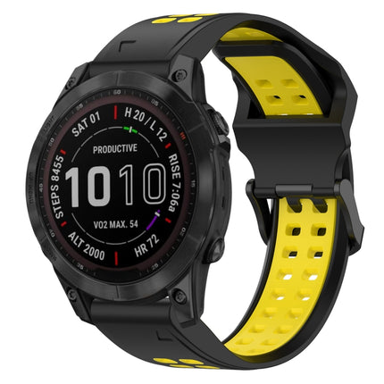 Two Color Reverse Buckle 22mm Silicone Watch Band, For Garmin Fenix 7 Sapphire Solar, For Garmin Fenix 6 Pro