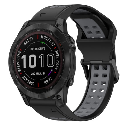 Two Color Reverse Buckle 22mm Silicone Watch Band, For Garmin Fenix 7 Sapphire Solar, For Garmin Fenix 6 Pro