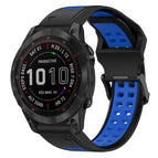 For Garmin Fenix 7 Sapphire Solar / Black+Blue