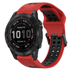 For Garmin Fenix 7 Sapphire Solar / Red+Black