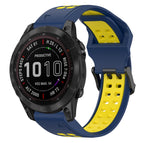 For Garmin Fenix 7 Sapphire Solar / Blue+Yellow