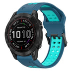 For Garmin Fenix 7 Sapphire Solar / Blue+Teal