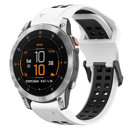 Two Color Reverse Buckle 22mm Silicone Watch Band, For Garmin EPIX Gen 2, For Garmin Fenix 7