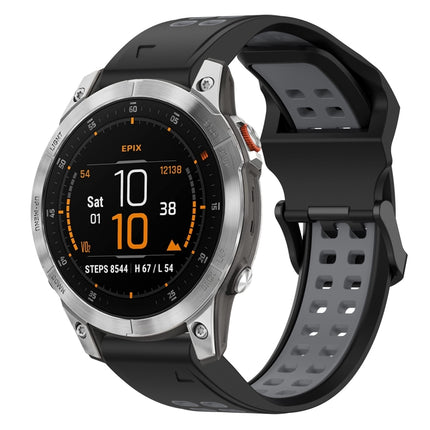 Two Color Reverse Buckle 22mm Silicone Watch Band, For Garmin EPIX Gen 2, For Garmin Fenix 7