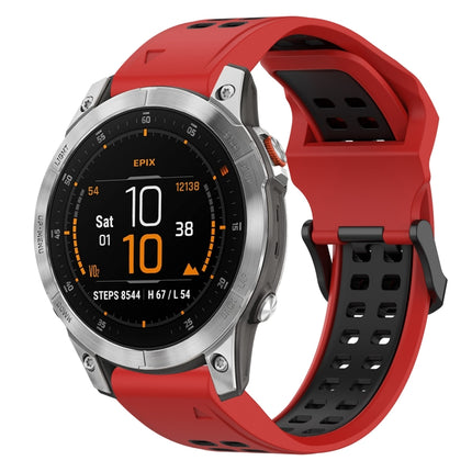 Two Color Reverse Buckle 22mm Silicone Watch Band, For Garmin EPIX Gen 2, For Garmin Fenix 7