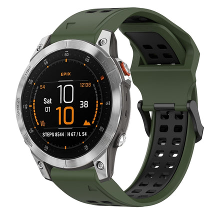 Two Color Reverse Buckle 22mm Silicone Watch Band, For Garmin EPIX Gen 2, For Garmin Fenix 7