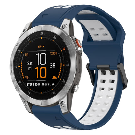 Two Color Reverse Buckle 22mm Silicone Watch Band, For Garmin EPIX Gen 2, For Garmin Fenix 7