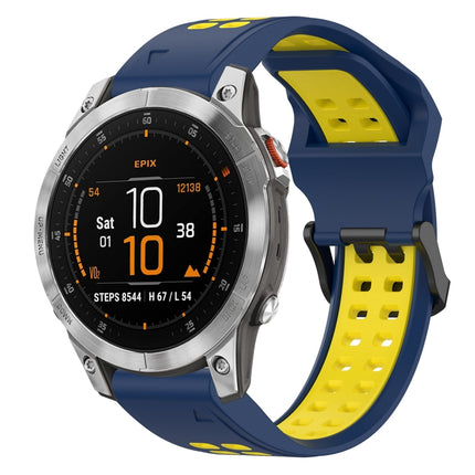 Two Color Reverse Buckle 22mm Silicone Watch Band, For Garmin EPIX Gen 2, For Garmin Fenix 7