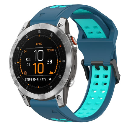 Two Color Reverse Buckle 22mm Silicone Watch Band, For Garmin EPIX Gen 2, For Garmin Fenix 7