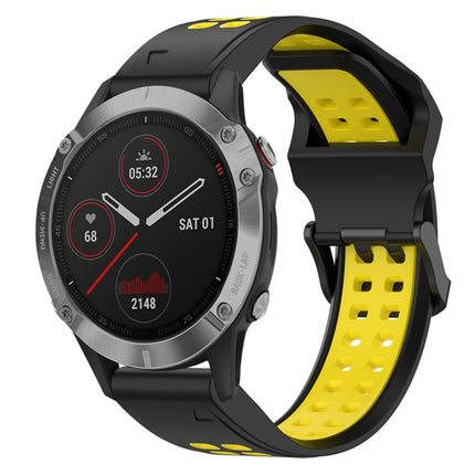 Two Color Reverse Buckle 22mm Silicone Watch Band, For Garmin Instinct, For Garmin Fenix 6