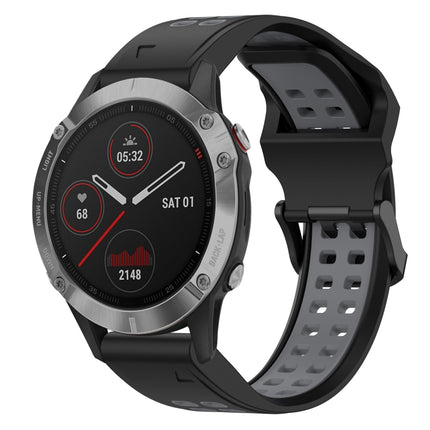 Two Color Reverse Buckle 22mm Silicone Watch Band, For Garmin Instinct, For Garmin Fenix 6