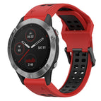 For Garmin Fenix 6 / Red+Black