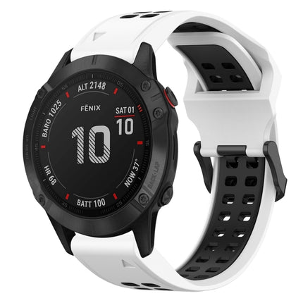 Two Color Reverse Buckle 22mm Silicone Watch Band, For Garmin Fenix 7 Sapphire Solar, For Garmin Fenix 6 Pro