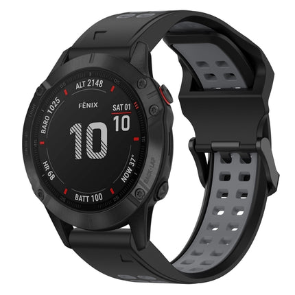 Two Color Reverse Buckle 22mm Silicone Watch Band, For Garmin Fenix 7 Sapphire Solar, For Garmin Fenix 6 Pro