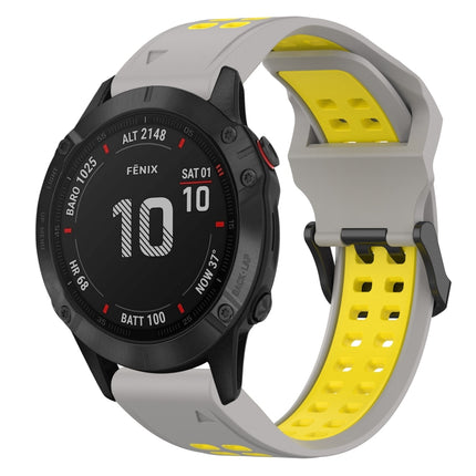 Two Color Reverse Buckle 22mm Silicone Watch Band, For Garmin Fenix 7 Sapphire Solar, For Garmin Fenix 6 Pro