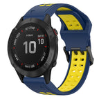 For Garmin Fenix 6 Pro / Blue+Yellow