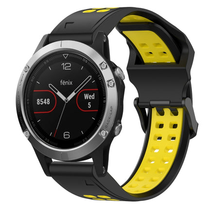 Two Color Reverse Buckle 22mm Silicone Watch Band, For Garmin Fenix 5, For Garmin Fenix 5 Plus