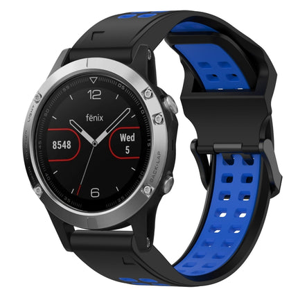 Two Color Reverse Buckle 22mm Silicone Watch Band, For Garmin Fenix 5, For Garmin Fenix 5 Plus