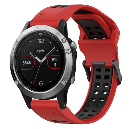 Two Color Reverse Buckle 22mm Silicone Watch Band, For Garmin Fenix 5, For Garmin Fenix 5 Plus