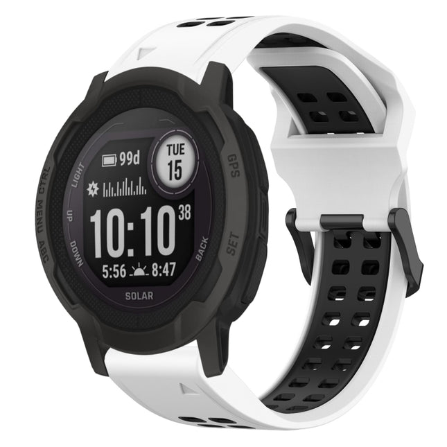 Two Color Reverse Buckle 22mm Silicone Watch Band, For Garmin Instinct 2, For Garmin Epix Pro 47mm