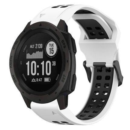 Two Color Reverse Buckle 22mm Silicone Watch Band, For Garmin Instinct, For Garmin Fenix 6