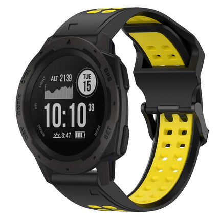 Two Color Reverse Buckle 22mm Silicone Watch Band, For Garmin Instinct, For Garmin Fenix 6