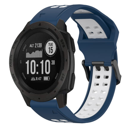 Two Color Reverse Buckle 22mm Silicone Watch Band, For Garmin Instinct, For Garmin Fenix 6