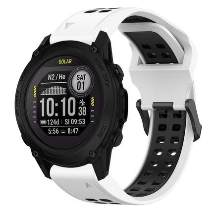 Two Color Reverse Buckle 22mm Silicone Watch Band, For Garmin Descent G1, For Garmin  Instinct 2 Solar