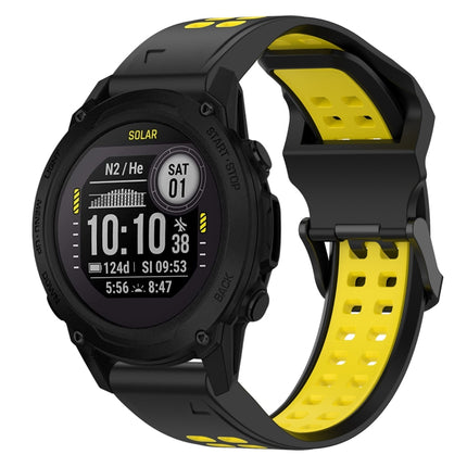 Two Color Reverse Buckle 22mm Silicone Watch Band, For Garmin Descent G1, For Garmin  Instinct 2 Solar