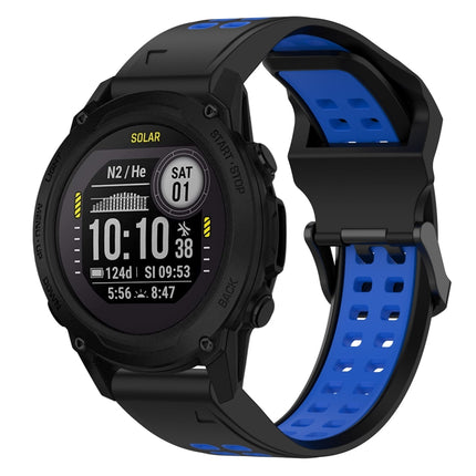 Two Color Reverse Buckle 22mm Silicone Watch Band, For Garmin Descent G1, For Garmin  Instinct 2 Solar