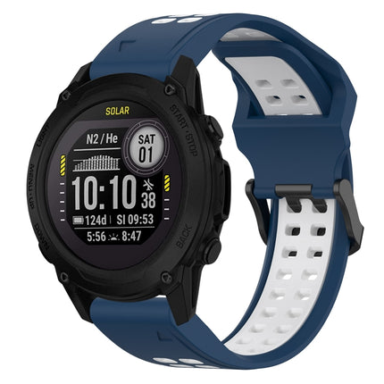 Two Color Reverse Buckle 22mm Silicone Watch Band, For Garmin Descent G1, For Garmin  Instinct 2 Solar