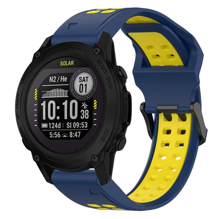 Two Color Reverse Buckle 22mm Silicone Watch Band, For Garmin Descent G1, For Garmin  Instinct 2 Solar