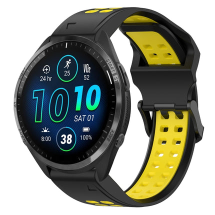 Two Color Reverse Buckle 22mm Silicone Watch Band, For Garmin Forerunner 965, For Garmin Instinct Crossover