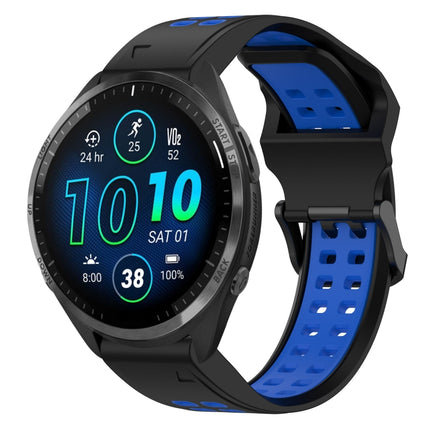 Two Color Reverse Buckle 22mm Silicone Watch Band, For Garmin Forerunner 965, For Garmin Instinct Crossover